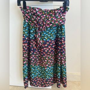 J.Crew Collection Silk Twill from Italian Ratti print with elastic waist & belt